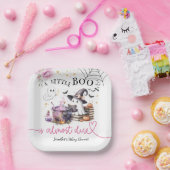 Roze Little Boo Halloween Baby shower Papieren Bordje (Feest)