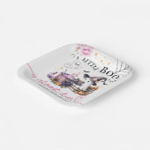 Roze Little Boo Halloween Baby shower Papieren Bordje (Gebogen)