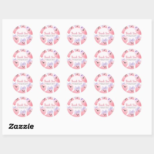 Roze Little Boo Halloween Baby shower Ronde Sticker (Vel)