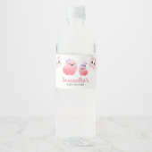 Roze Little Boo Halloween Baby shower Waterfles Etiket (Voorkant)