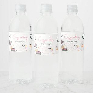 Roze Little Boo Halloween Baby shower Waterfles Etiket