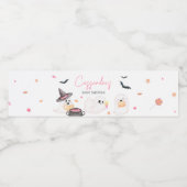 Roze Little Boo Halloween Baby shower Waterfles Etiket (Enkel label)