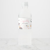 Roze Little Boo Halloween Baby shower Waterfles Etiket (Voorkant)