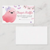Roze Little Boo Halloween BabyShower Luier Raffle Informatiekaartje (Voorkant / Achterkant)
