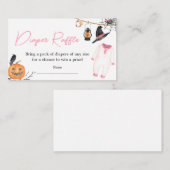 Roze Little Boo Halloween Luier Raffle Informatiekaartje (Voorkant / Achterkant)