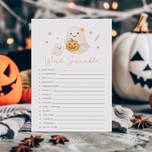 Roze Little Boo Halloween Woord Verwarring Spel