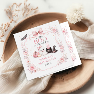 Roze Little Boo is Bijna Due Baby Shower Servetten