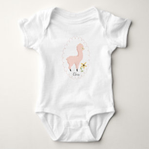  Roze Little Llama Baby Bodysuit