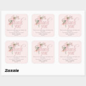 Roze Little MIss Onederful Meisje 1e Verjaardag da Vierkante Sticker (Vel)