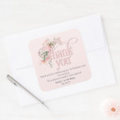 Roze Little MIss Onederful Meisje 1e Verjaardag da Vierkante Sticker (Envelop)