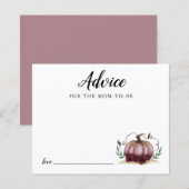 Roze Little Pumpkin Baby shower Advice Kaart (Voorkant / Achterkant)