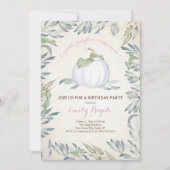 Roze Little Pumpkin BIRTHDAY ARTITY Invitation Kaart (Voorkant)