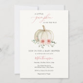 Roze Little Pumpkin Girl Baby shower Invitation Kaart (Voorkant)