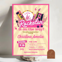 Roze Little Rockstar Meisje Baby Shower