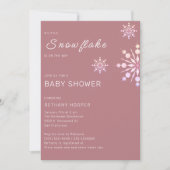 Roze Little Snowflake Girl Baby shower Kaart (Voorkant)