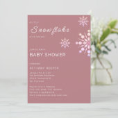 Roze Little Snowflake Girl Baby shower Kaart (Staand voorkant)