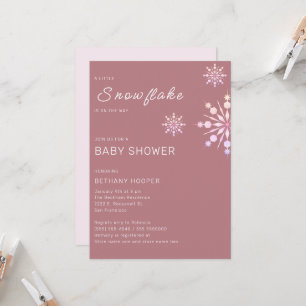 Roze Little Snowflake Girl Baby shower Kaart