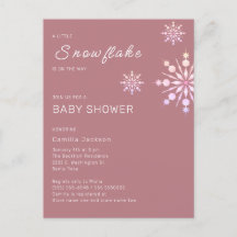 Roze Little Snowflake Winter Baby shower for Girls