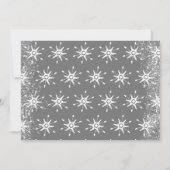 Roze Little Snowflakes Snowy Script Baby shower Kaart (Achterkant)