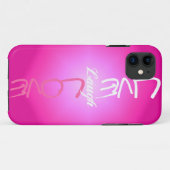 Roze Live Laugh Love iPhone Case (Achterkant (horizontaal))