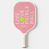 Roze Live Love Pickleball Persoonlijk Pickleball Paddle (Achterkant)