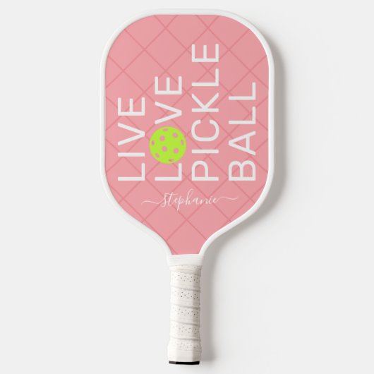 Roze Live Love Pickleball Persoonlijk Pickleball Paddle (Achterkant)