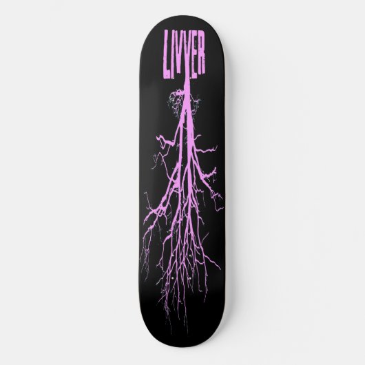 roze livver in zwarte sk8 skateboard (Voorkant)