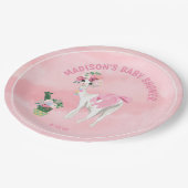 Roze Llama Alpaca Girls Baby shower Papieren Bordje (Gekanteld)