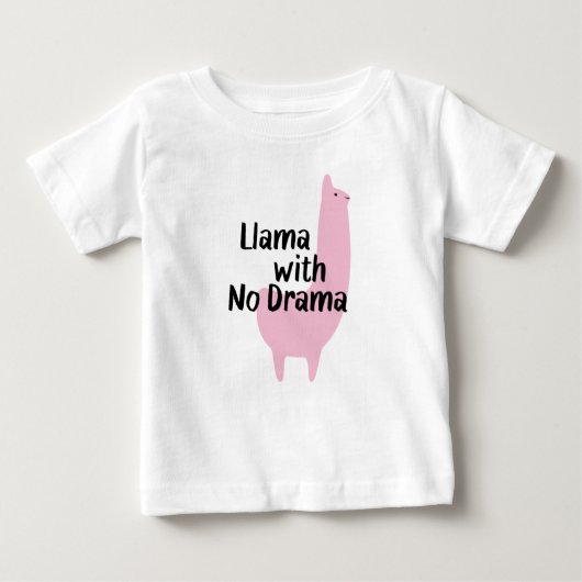 Roze Llama Baby T-Shirt (Voorkant)