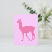 Roze Llama Briefkaart (Staand voorkant)