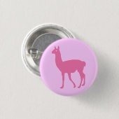 Roze Llama-Button Ronde Button 3,2 Cm (Voorkant /achterkant)