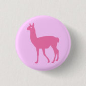 Roze Llama-Button Ronde Button 3,2 Cm (Voorkant)