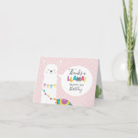 Roze Llama Cactus Foto Bedankt