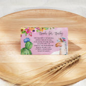 Roze Llama en Cactus Boeken voor Baby Informatiekaartje