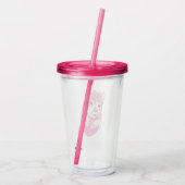 Roze Llama Heart Acryl Drinkbeker (Achterkant)