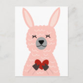Roze Llama Holding a Heart Briefkaart (Voorkant)
