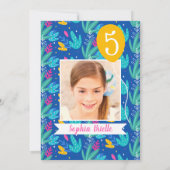 Roze Llama Leuk Meisje Verjaardagsfeestje Kaart (Achterkant)