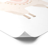 Roze Llama Neutral Girl Nursery Decor Poster (Hoek)