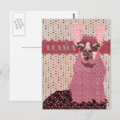 Roze Llama Pokadot Briefkaart (Voorkant / Achterkant)