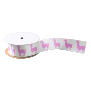 Roze Llama Ribbon Satijnen Lint