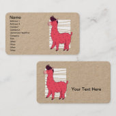 Roze Llama Visitekaartje (Voorkant / Achterkant)