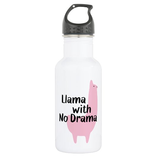 Roze Llama Water Fles (Voorkant)