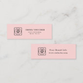 Roze Logo | Aangepaste Bedrijfsfeest Drinkbon Mini Visitekaartje (Voorkant / Achterkant)