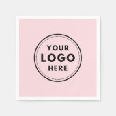 Roze Logo aangepaste professionele onderneming Servet (Voorkant)