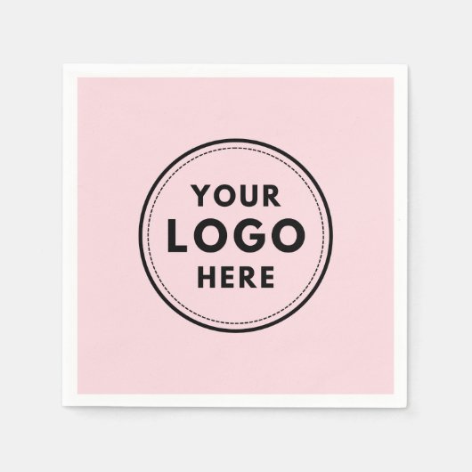 Roze Logo aangepaste professionele onderneming Servet (Voorkant)