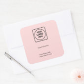 Roze Logo | Aangepaste Zakelijke Handdesinfectiege Vierkante Sticker (Envelop)