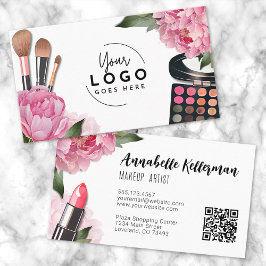 Roze Logo Beauty Make-up Artiest Visitekaartje