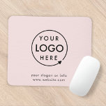 Roze Logo | Bedrijfs Modern minimalistisch minimal Muismat<br><div class="desc">Een eenvoudige douane gooit roze bedrijfs sjabloon in een moderne minimalistische stijl die gemakkelijk met uw bedrijfslogan en bedrijfsslogan of info kan worden bijgewerkt. Als je hulp nodig hebt bij het personaliseren van dit product,  kun je contact met me opnemen via de onderstaande berichtbutton en ik help je graag.</div>