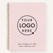 Roze Logo | Bedrijfs Modern minimalistisch minimal Notitieboek (Voorkant)