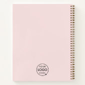 Roze Logo | Bedrijfs Modern minimalistisch minimal Notitieboek (Achterkant)